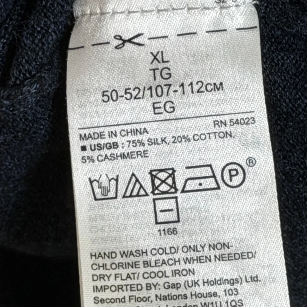 Banana Republic Mens Silk Cotton Cashmere Sweater XL Blue Crewneck Preppy Luxury